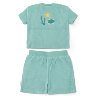 T-shirt en Short Seashells and Stripes Surf Blue