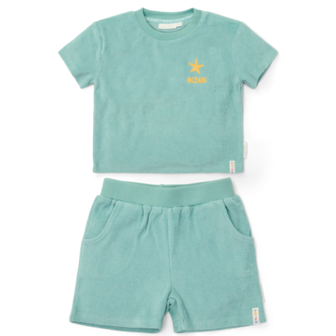 T-shirt en Short Seashells and Stripes Surf Blue