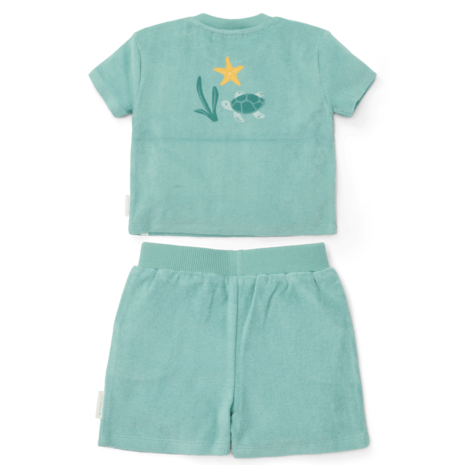 T-shirt en Short Seashells and Stripes Surf Blue