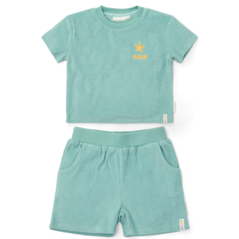 T-shirt en Short Seashells and Stripes Surf Blue