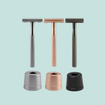 Wondr Shaving safety razor + houder / zilver