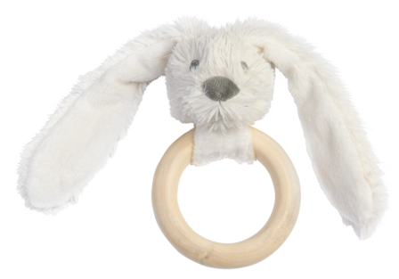Happy Horse &quot;KONIJN RICHIE&quot; wooden teething ring Ivory