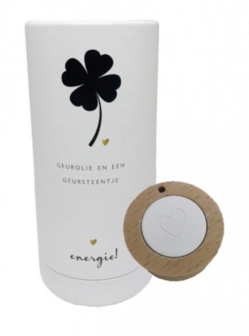 Geurset met steentje - klavertje