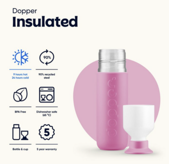 Dopper isolated 580 ml pelican pink