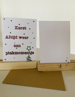 Kaart kerst piekmomentje