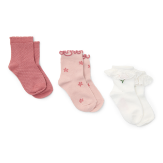 Sokken set van 3 Multi lotus, sand maat 23/26