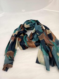 Sjaal blauw bruin