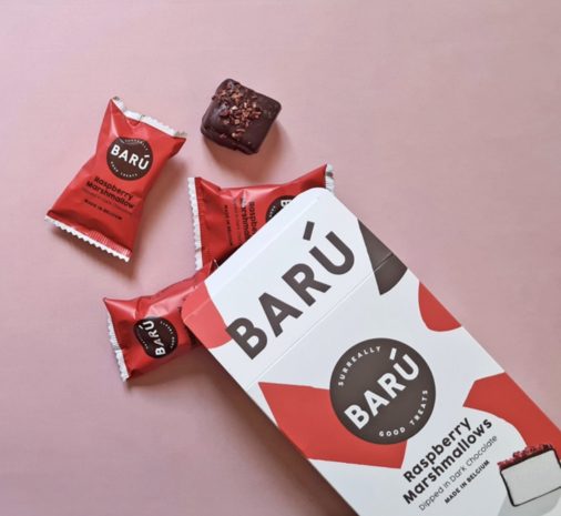 BARU Marshmallows Dark chocolate + raspberry 120g