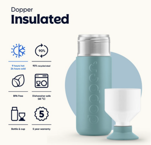 Dopper isolated 580 ml bottlenose blue