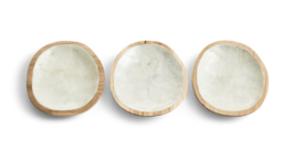 Schaaltje hout schelp wit